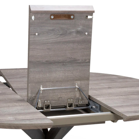 Bolton Grey Oak Effect Round to Oval Extending Smart Top Dining Table