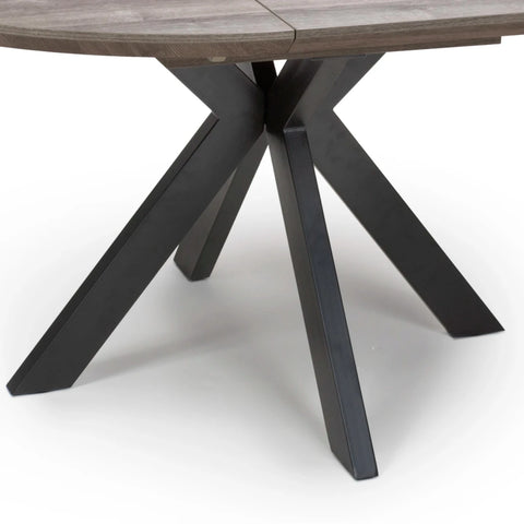 Bolton Grey Oak Effect Round to Oval Extending Smart Top Dining Table
