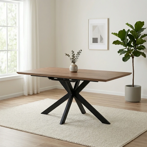 Bolton Light Walnut Oak Effect Extending Dining Table 180–220cm