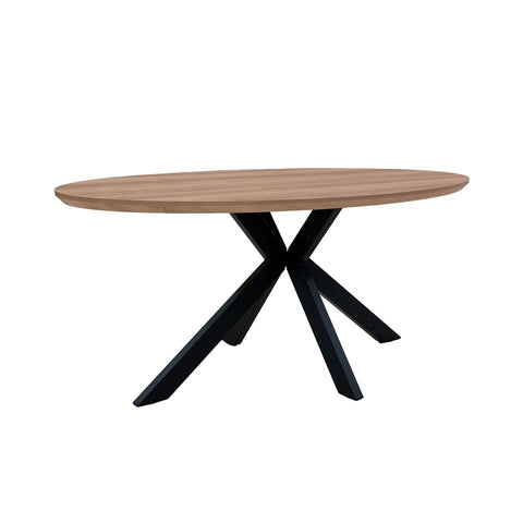 Bolton Light Walnut Oak Effect Oval Dining Table 180cm