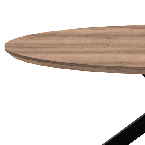 Bolton Light Walnut Oak Effect Oval Dining Table 180cm