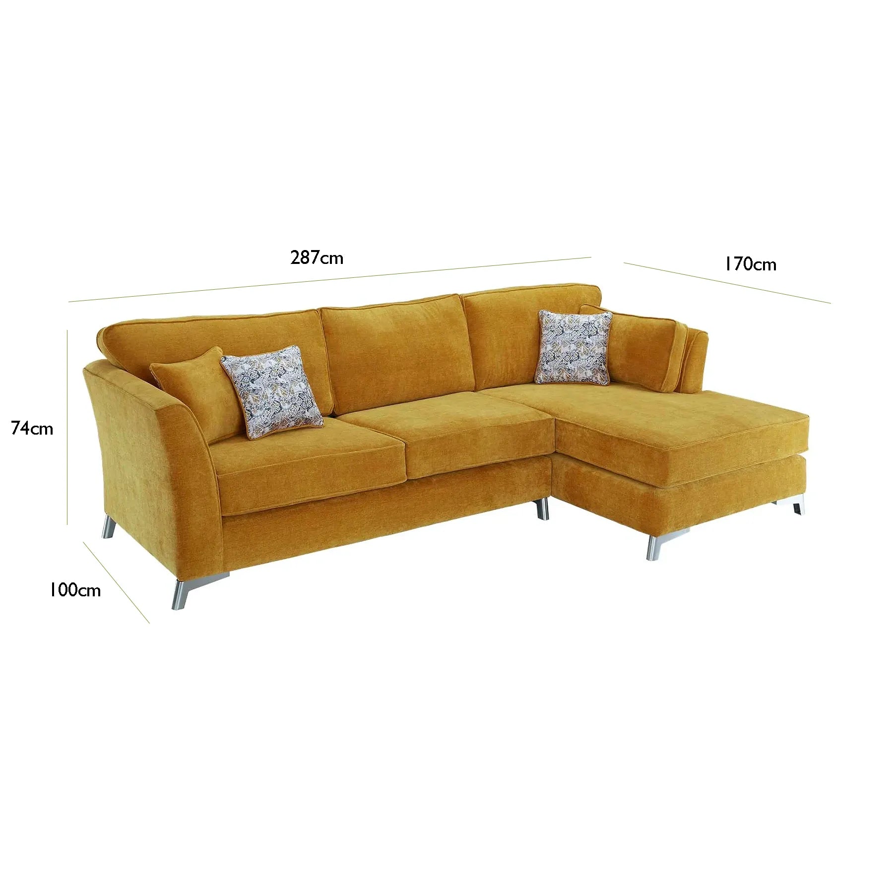 Get Bonita 3 Seater L Shape Chaise Sofa Pendle Village Furniture