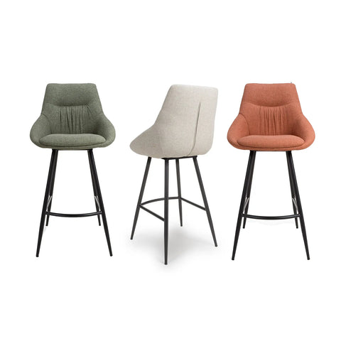 Bosley Easy Clean Fabric Bar Chairs – Set of 2