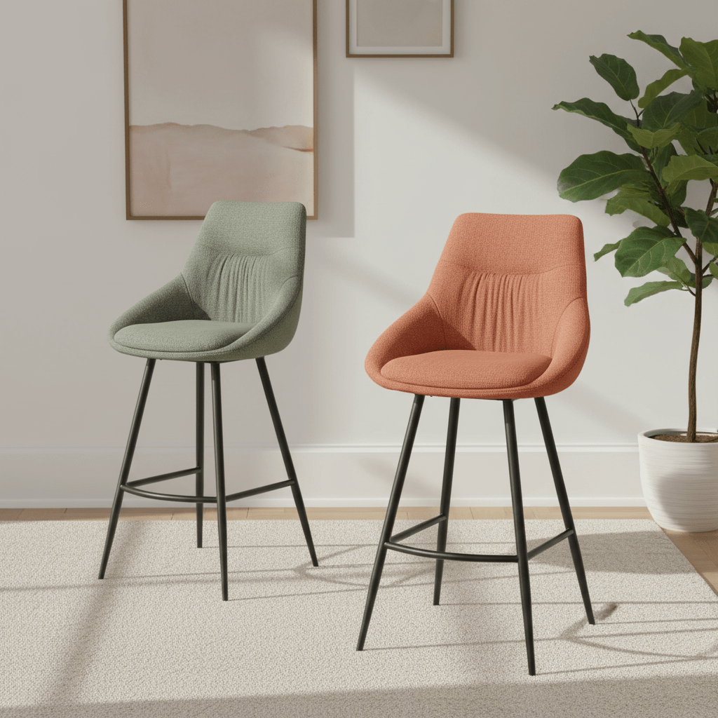 Bosley Easy Clean Fabric Bar Chairs – Set of 2