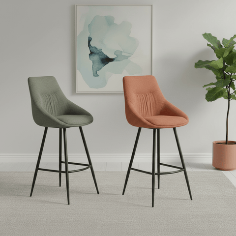 Bosley Easy Clean Fabric Counter Chairs – Set of 2