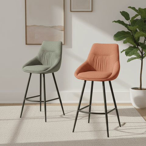 Bosley Easy Clean Fabric Bar Chairs – Set of 2