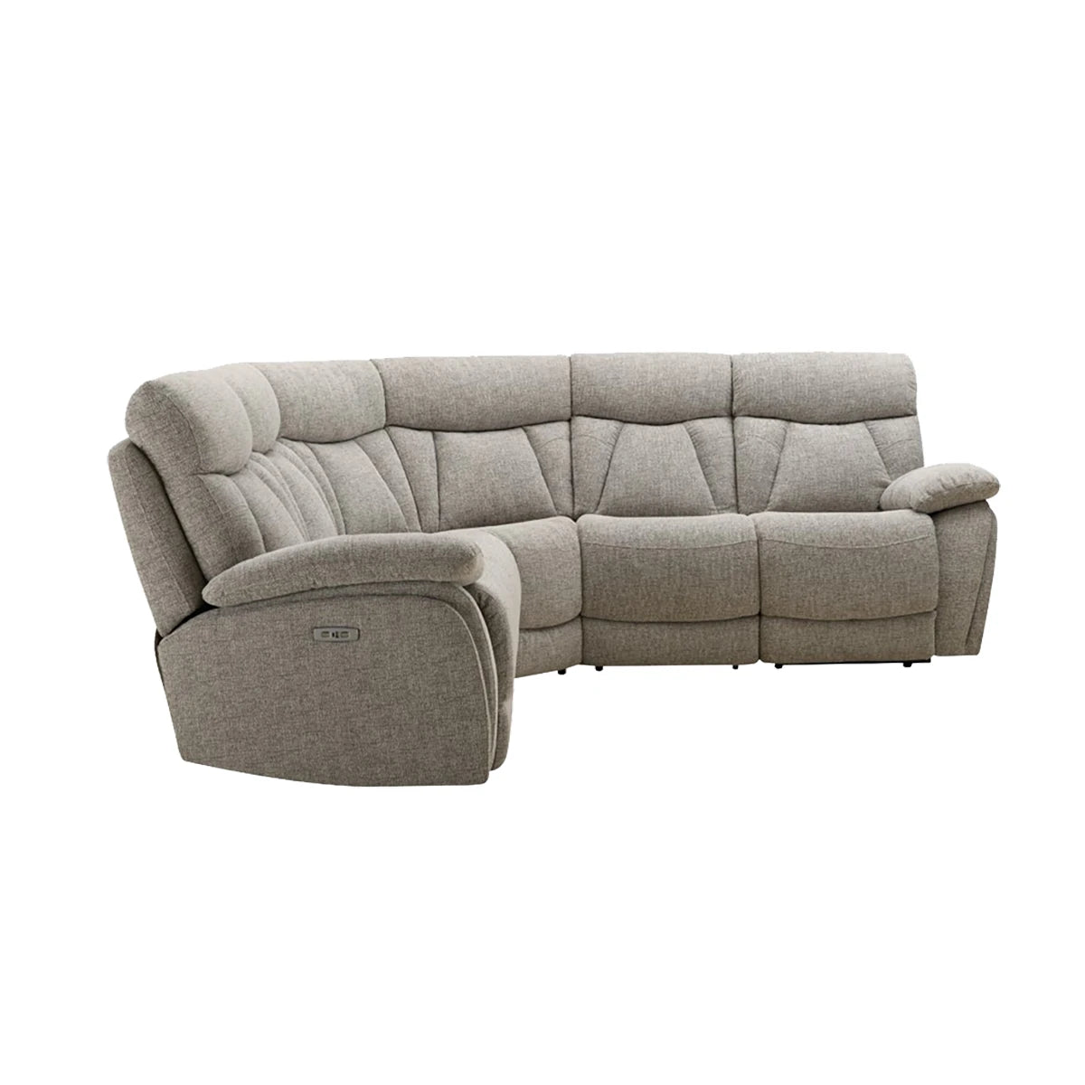 Boston Lisbon Beige Fabric Recliner Corner Sofa - Pendle Village Furniture