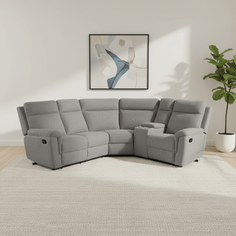 Bowen Grey Fabric Corner Group Manual Recliner