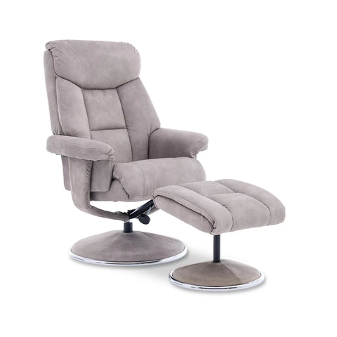 Bridge Soft Touch Fabric Swivel Chair and Footstool
