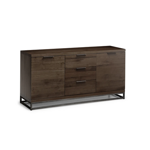 Brooklyn Large Dark Oak Sideboard with Industrial Metal Legs