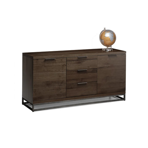 Brooklyn Large Dark Oak Sideboard with Industrial Metal Legs