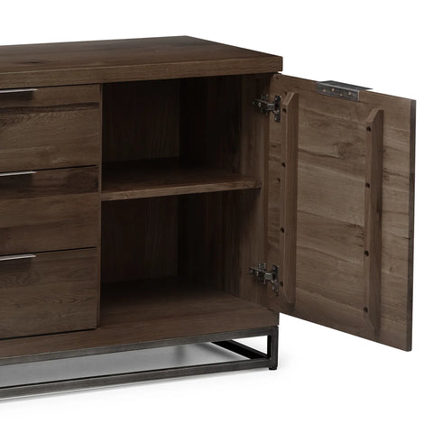 Brooklyn Large Dark Oak Sideboard with Industrial Metal Legs