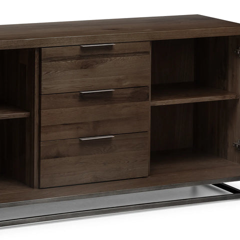 Brooklyn Large Dark Oak Sideboard with Industrial Metal Legs