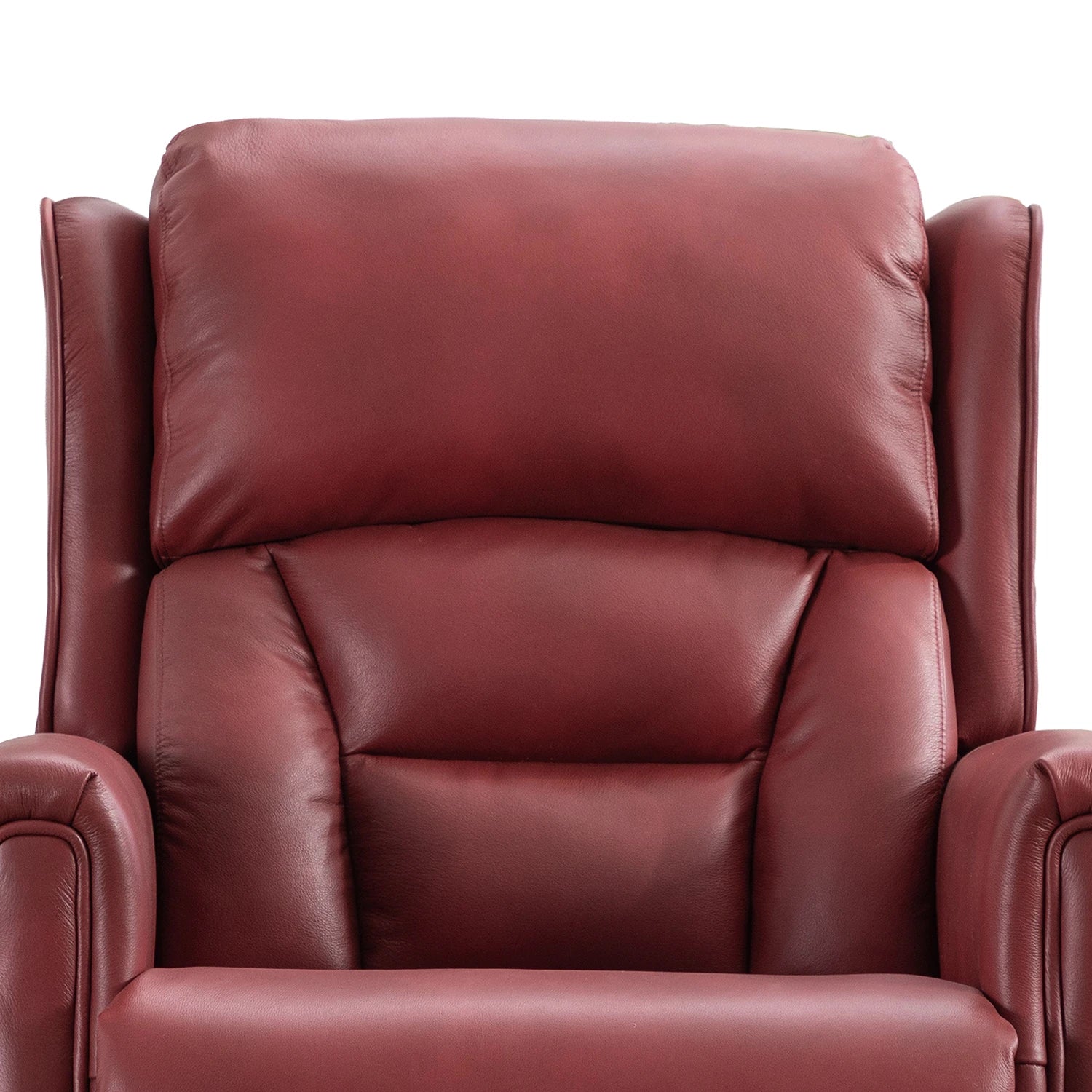 Red leather armchair on a white background