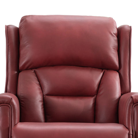 Red leather armchair on a white background