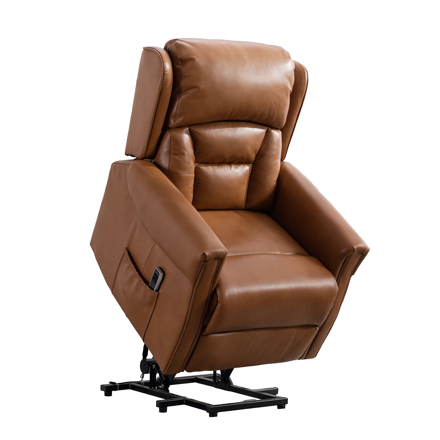 Buckingham Camel Full Leather Lift & Tilt Recliner