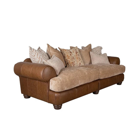 Horatio Mix Faux Leather & Fabric Sofa Collection