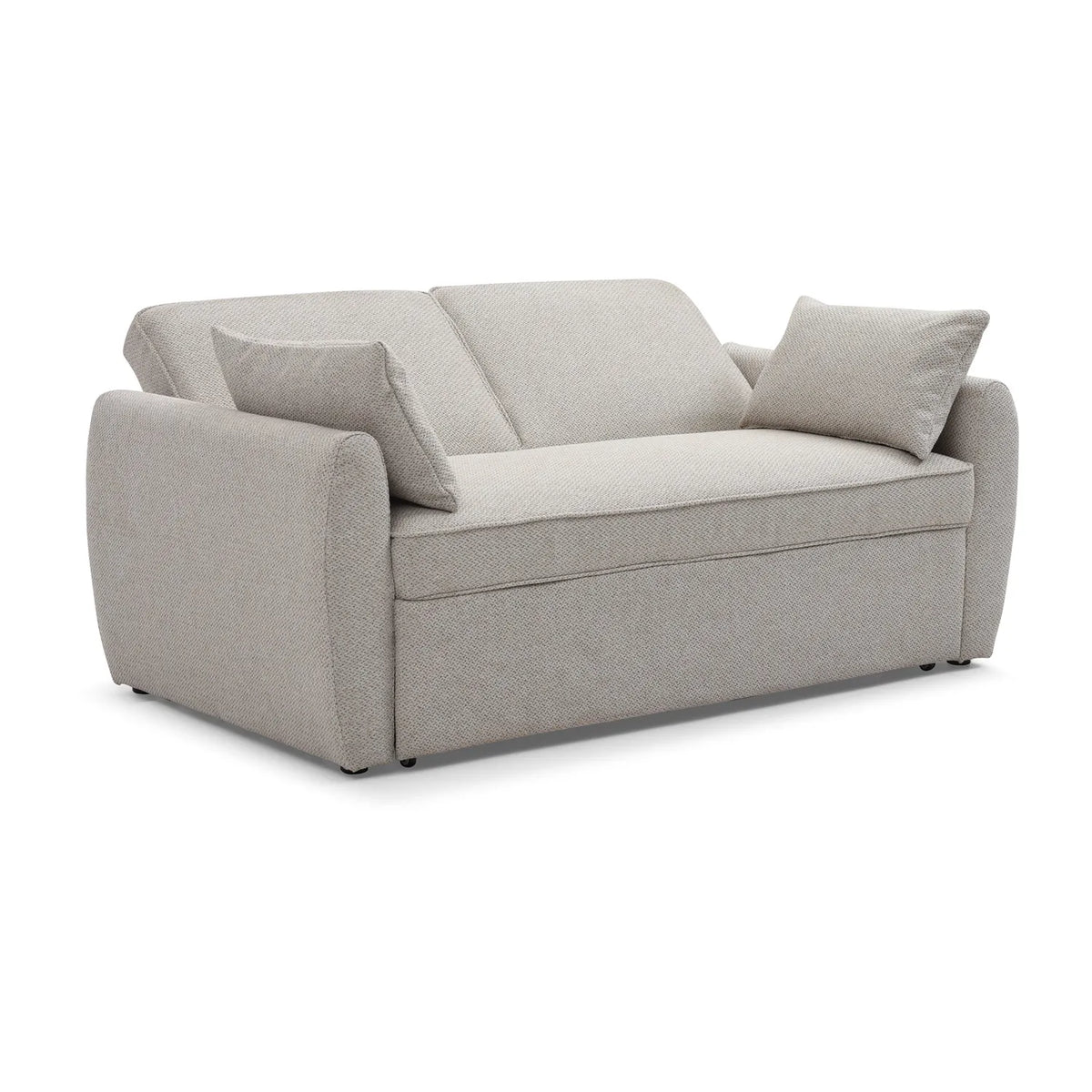 Burnley Natural Textured Weave Fabric Sofa Bed, also available in Grey Textured Weave Fabric - Angled View of Sofabed