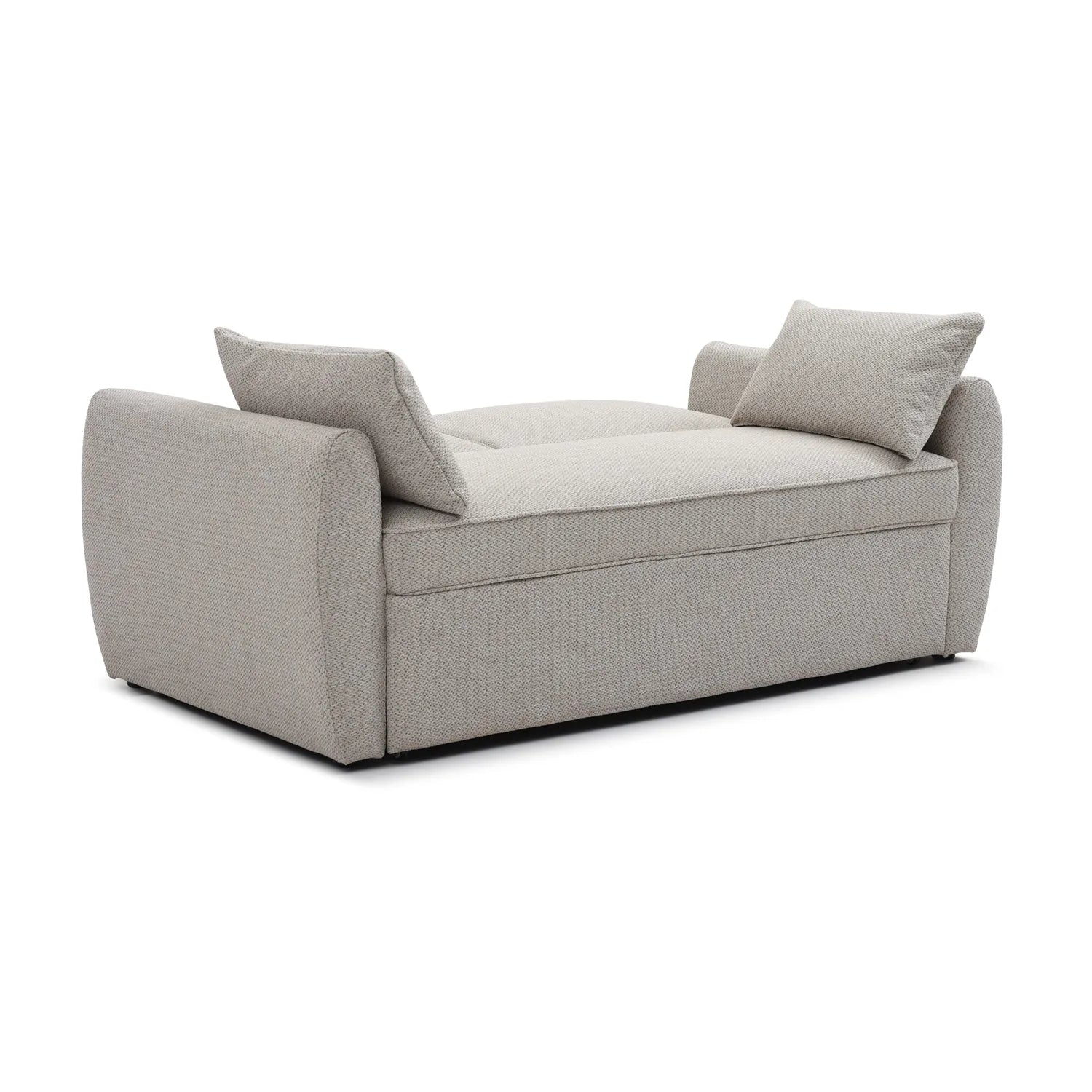 Burnley Natural Textured Weave Fabric Sofa Bed, also available in Grey Textured Weave Fabric - Sofa Back lay down 