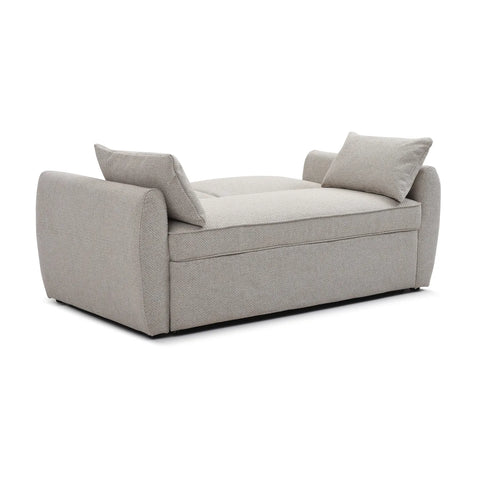 Burnley Natural Textured Weave Fabric Sofa Bed, also available in Grey Textured Weave Fabric - Sofa Back lay down 