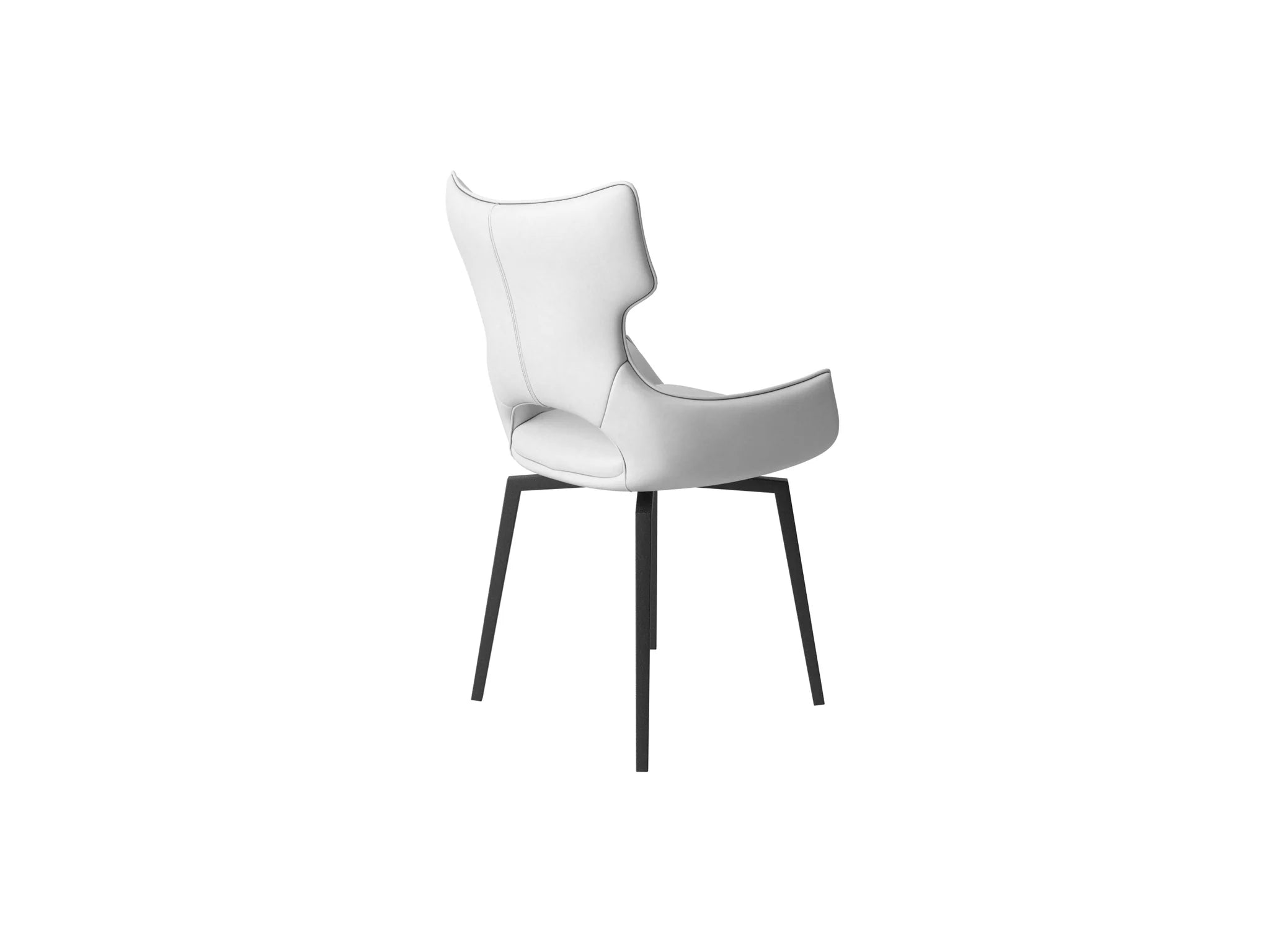 Set of 4 Raffaello White Swivel Dining Chairs, also available in Taupe and Grey - Reverse of Chair Image