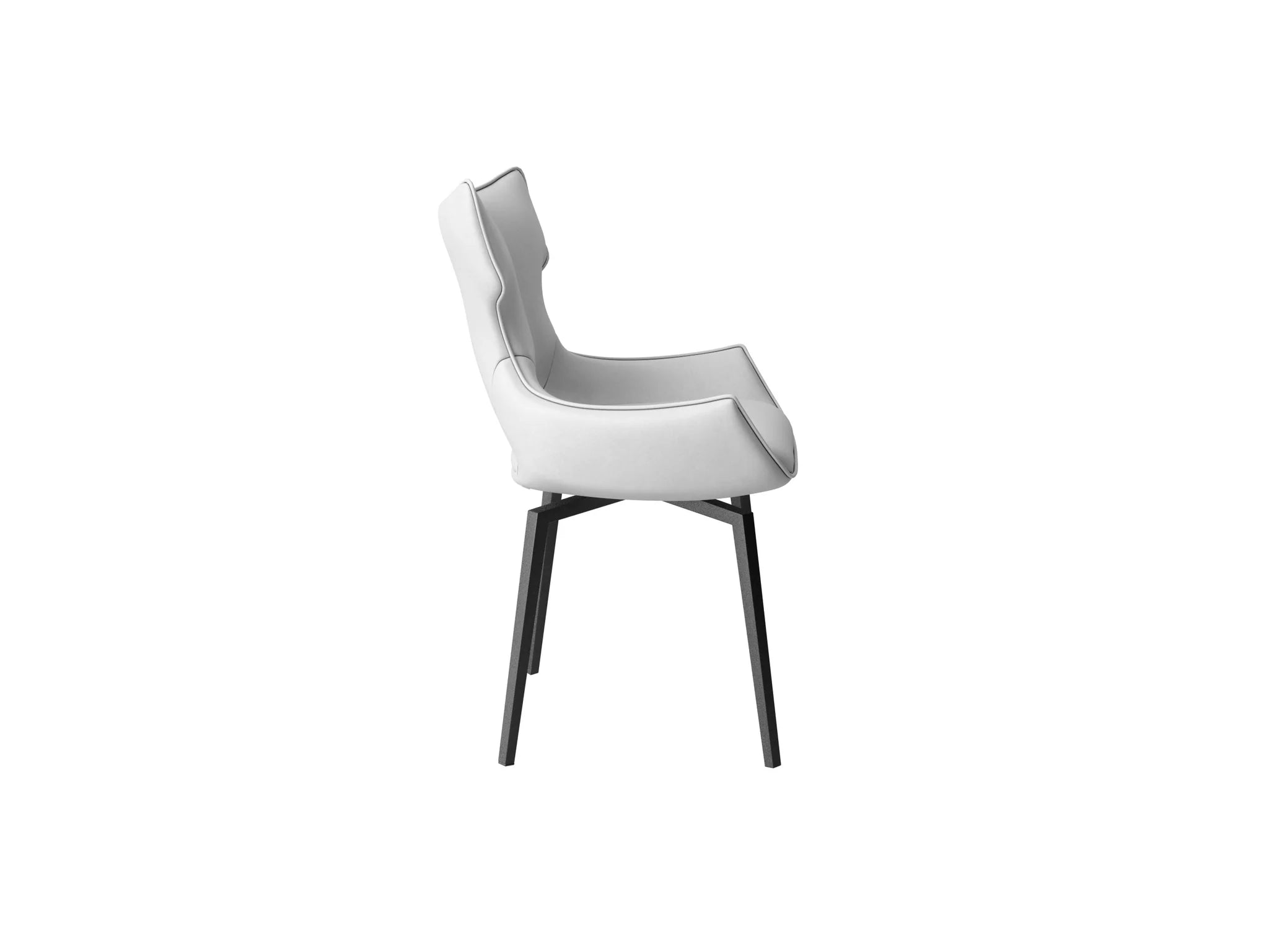 Set of 4 Raffaello White Swivel Dining Chairs, also available in Taupe and Grey - Side Image