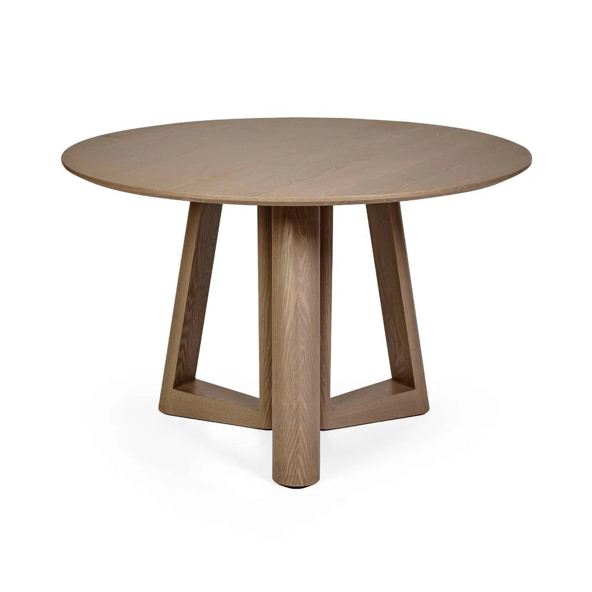 Cara 120cm Smokey Oak Effect Round Dining Table. 