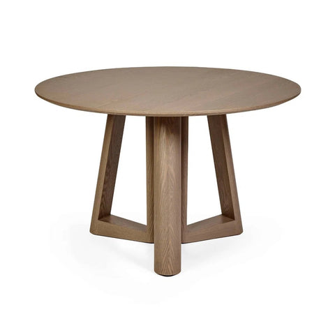 Cara 120cm Smokey Oak Effect Round Dining Table. 