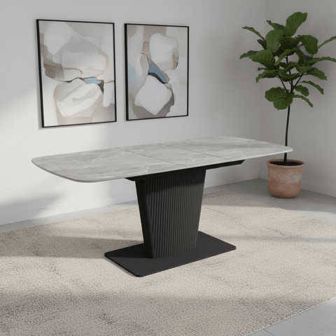 Catania 160-200cm Light Grey Ceramic Extending Dining Table