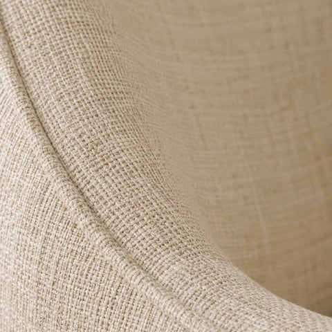 Close-up of a woven fabric upholstery of Caspian Ivory Chenille Swivel Lounge Chair