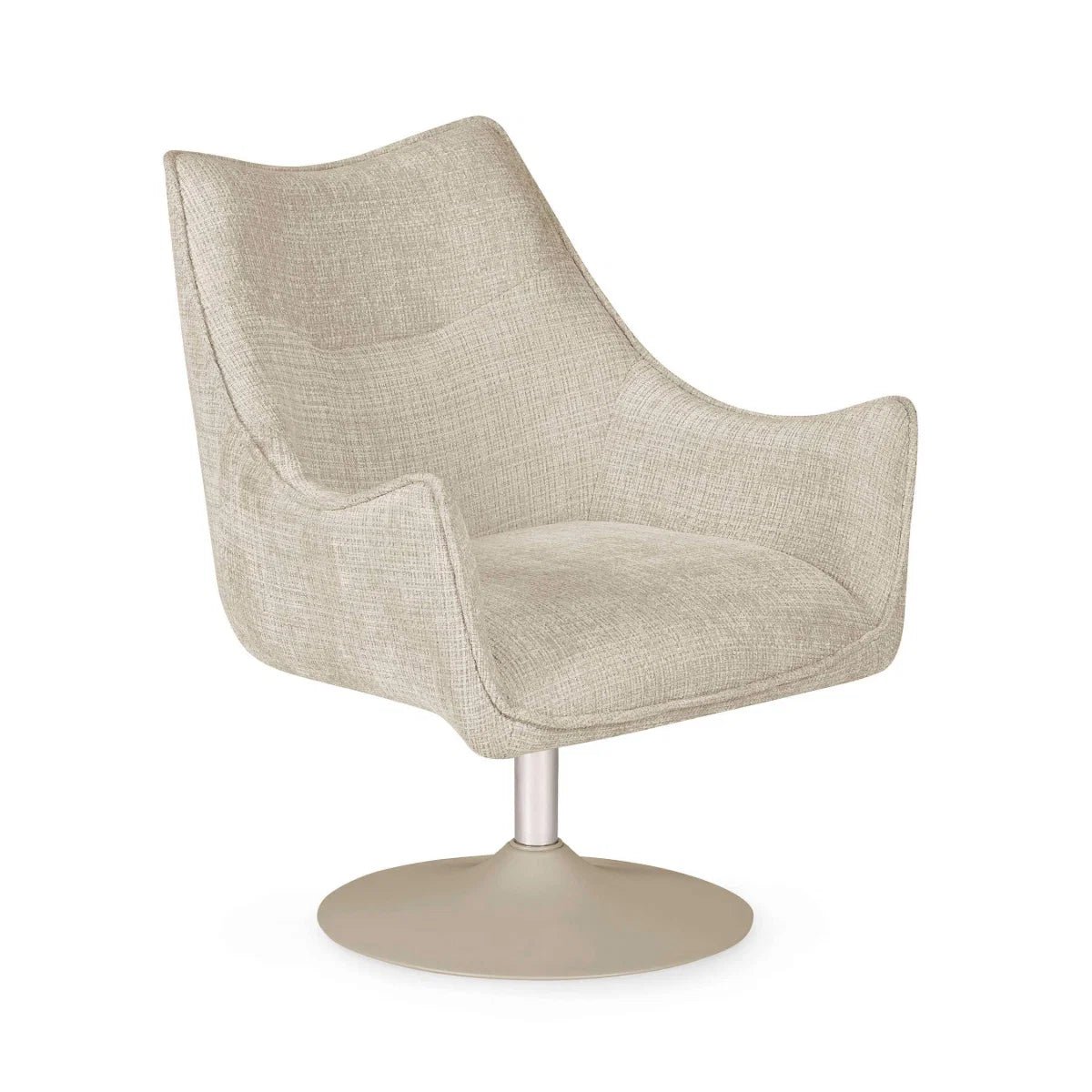 Beige swivel chair on a white background