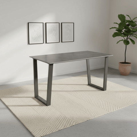 Cerutti 140cm Grey Ceramic Dining Table