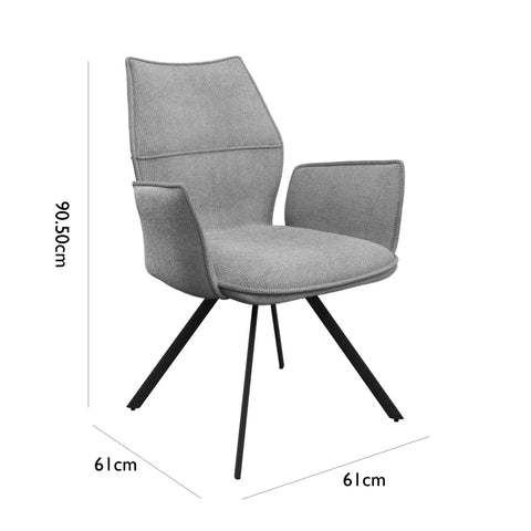 Iris Grey Fabric Dining Chair - Set of 4