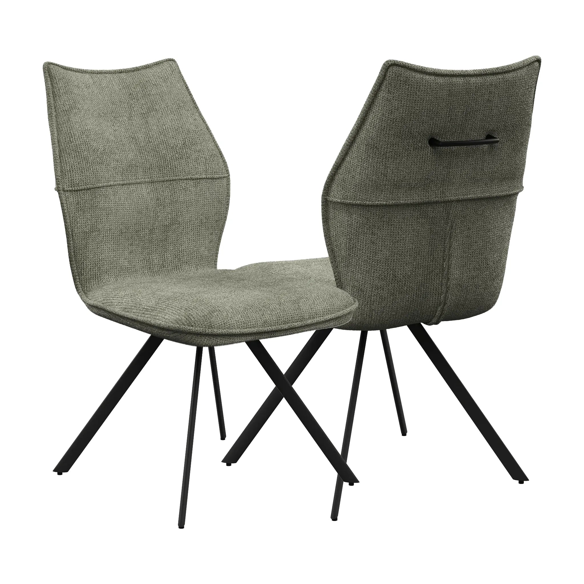 Iris Grey Fabric Upholstered Dining Chair - Set of 4