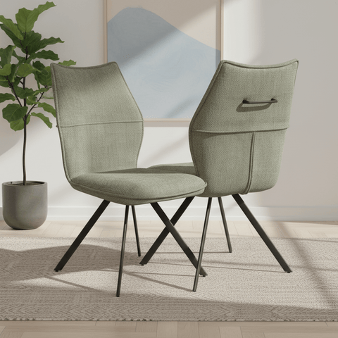 Iris Green Fabric Upholstered Dining Chair - Set of 4