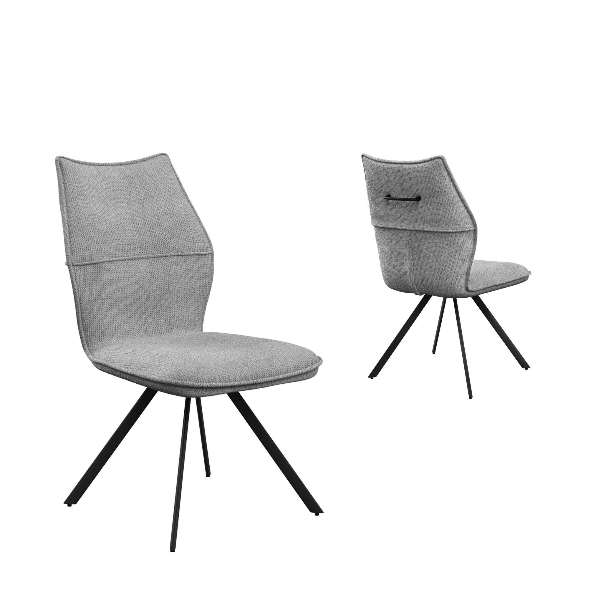 Iris Grey Fabric Upholstered Dining Chair - Set of 4