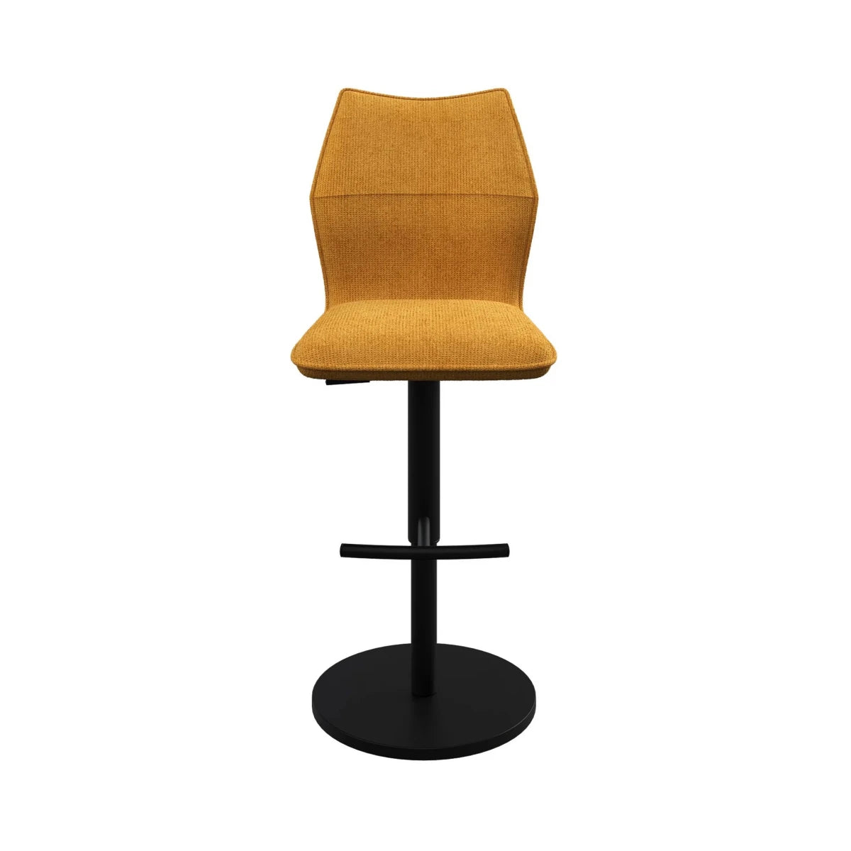 Iris Mustard Fabric Adjustable Bar Stools