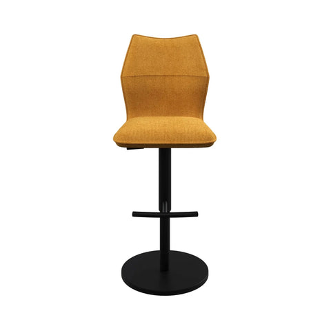 Iris Mustard Fabric Adjustable Bar Stools