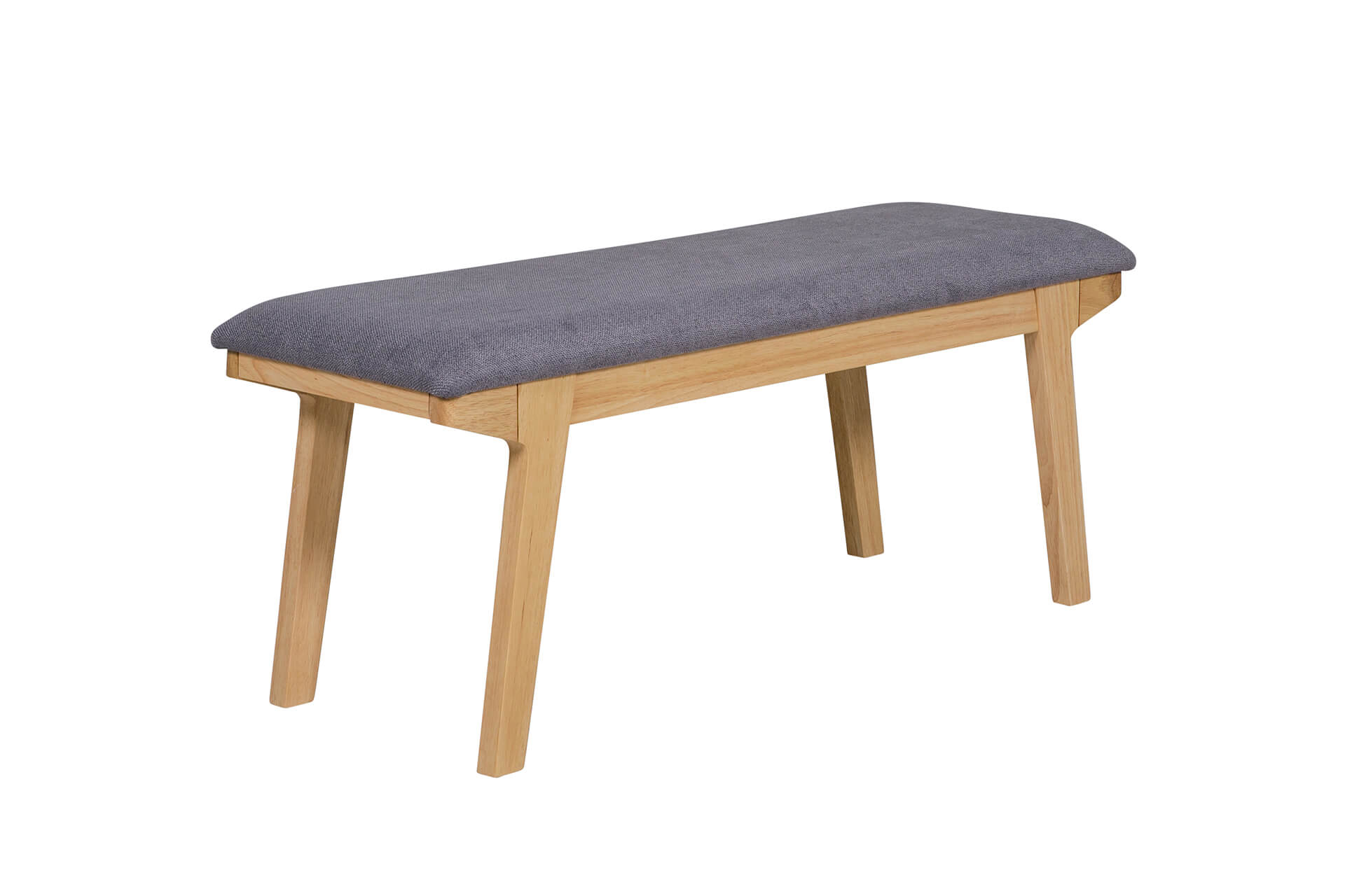 Light Oak Dining Bench with Fabric Seat