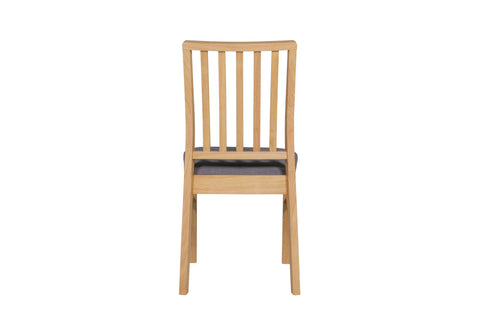 Light Oak Dining Chair Fabric Seat - back