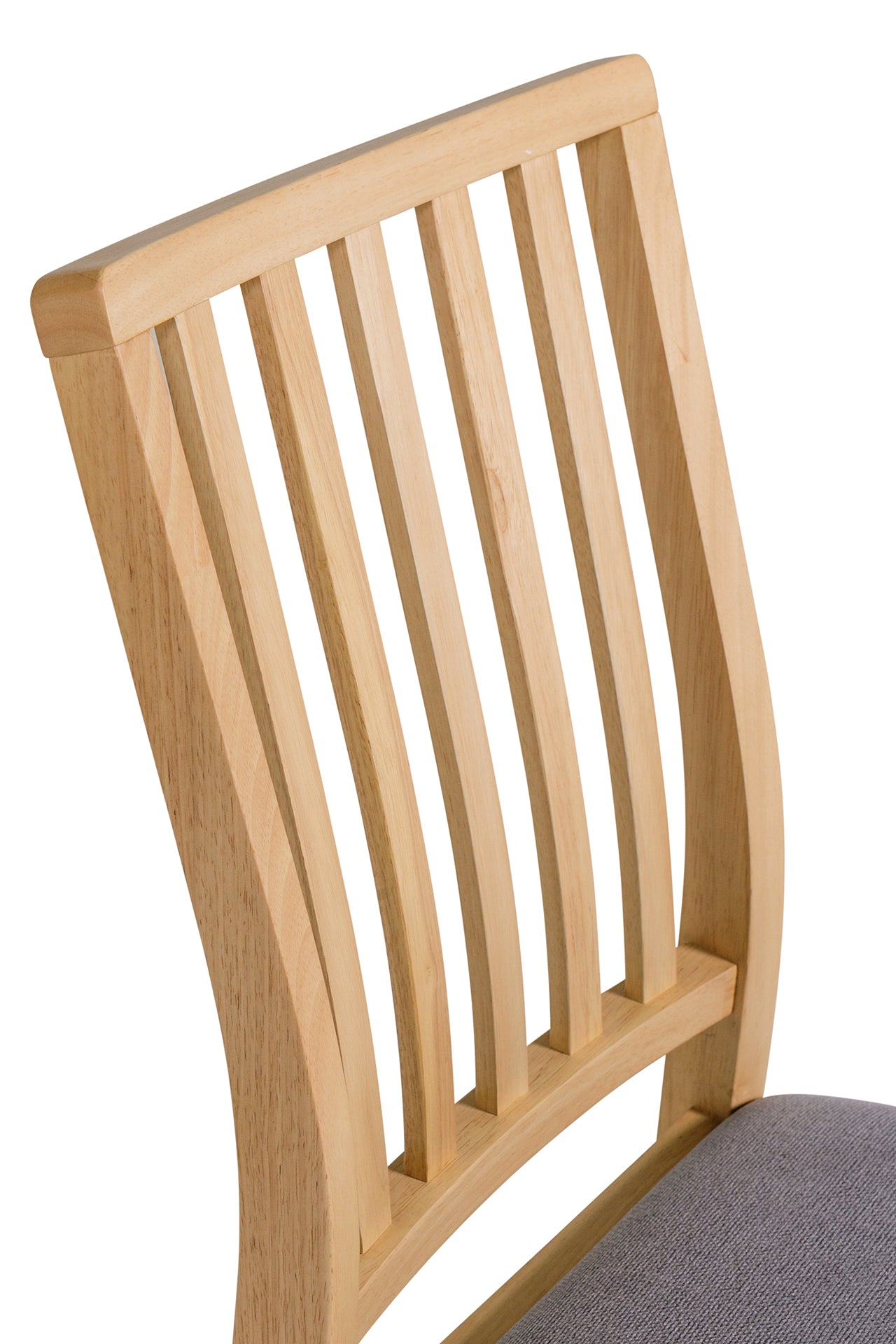 Light Oak Dining Chair Fabric Seat - Back