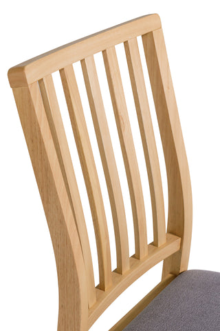Light Oak Dining Chair Fabric Seat - Back