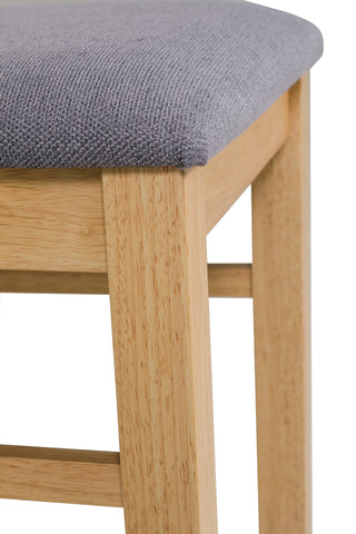 Light Oak Dining Chair Fabric Seat - Fabric Seat