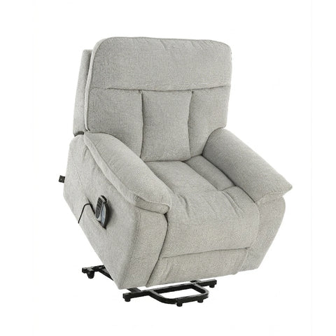 Camborne Electric Rise and Recline Chair in Light Grey Fabric Colour with Massage and heat function