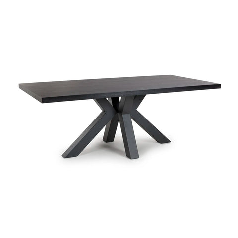 Camden 200cm Rustic Oak Dining Table with 6 Bosley Dining Chairs - Pendle Village Furniture