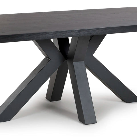 Camden 200cm Black Oak Dining Table - Pendle Village Furniture