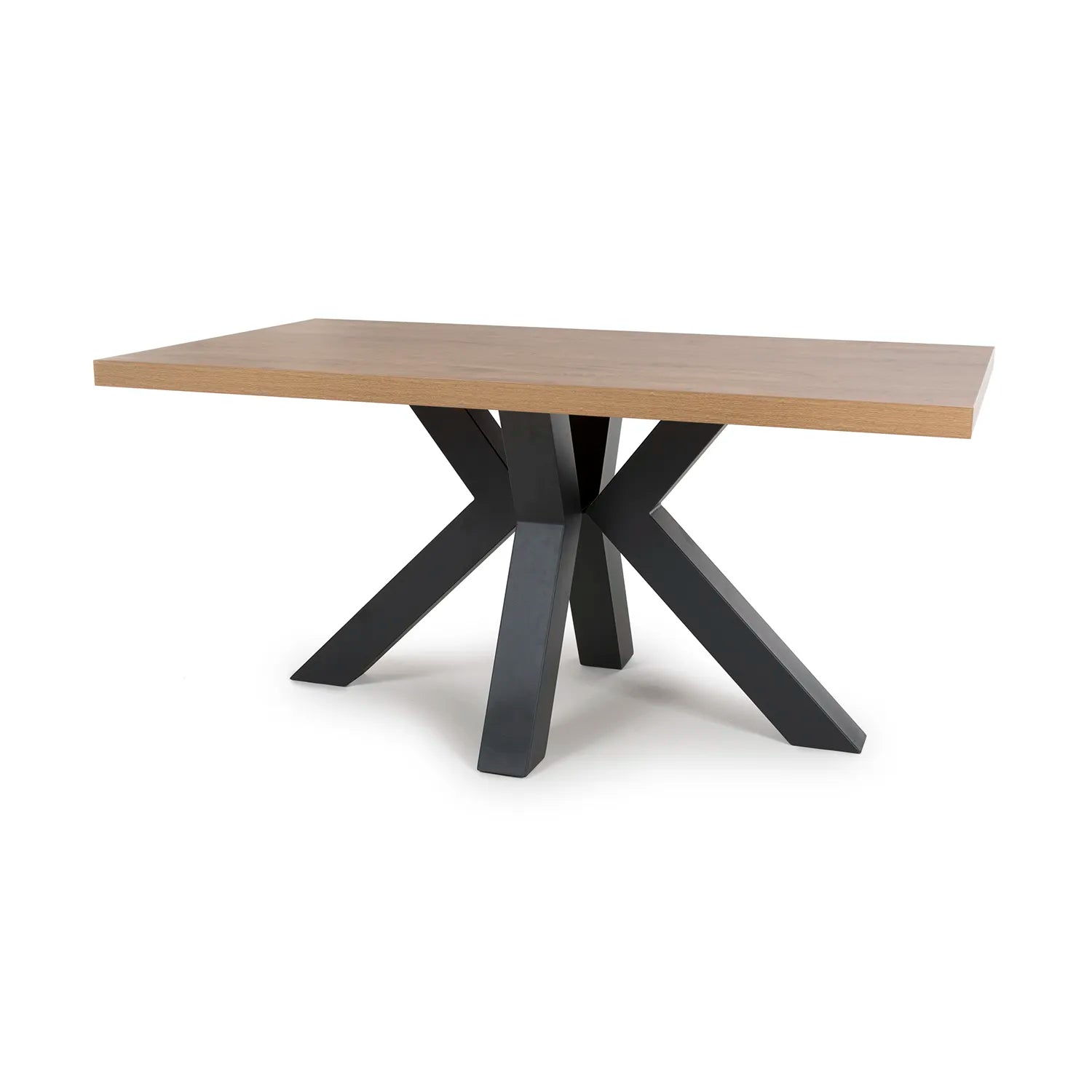 Camden 200cm Rustic Oak Dining Table with 6 Bosley Dining Chairs - Pendle Village Furniture