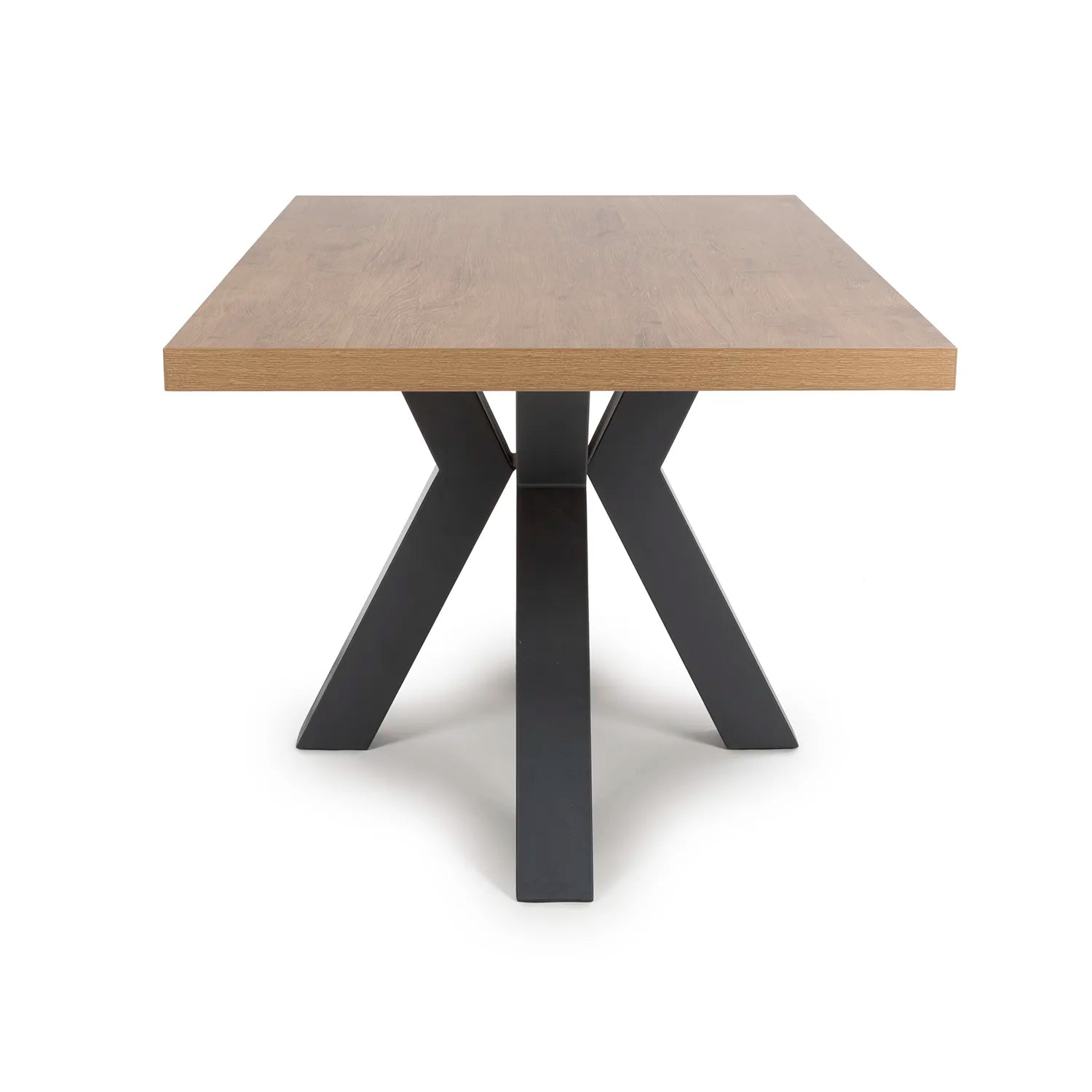 Camden 200cm Rustic Oak Dining Table with 6 Bosley Dining Chairs - Pendle Village Furniture