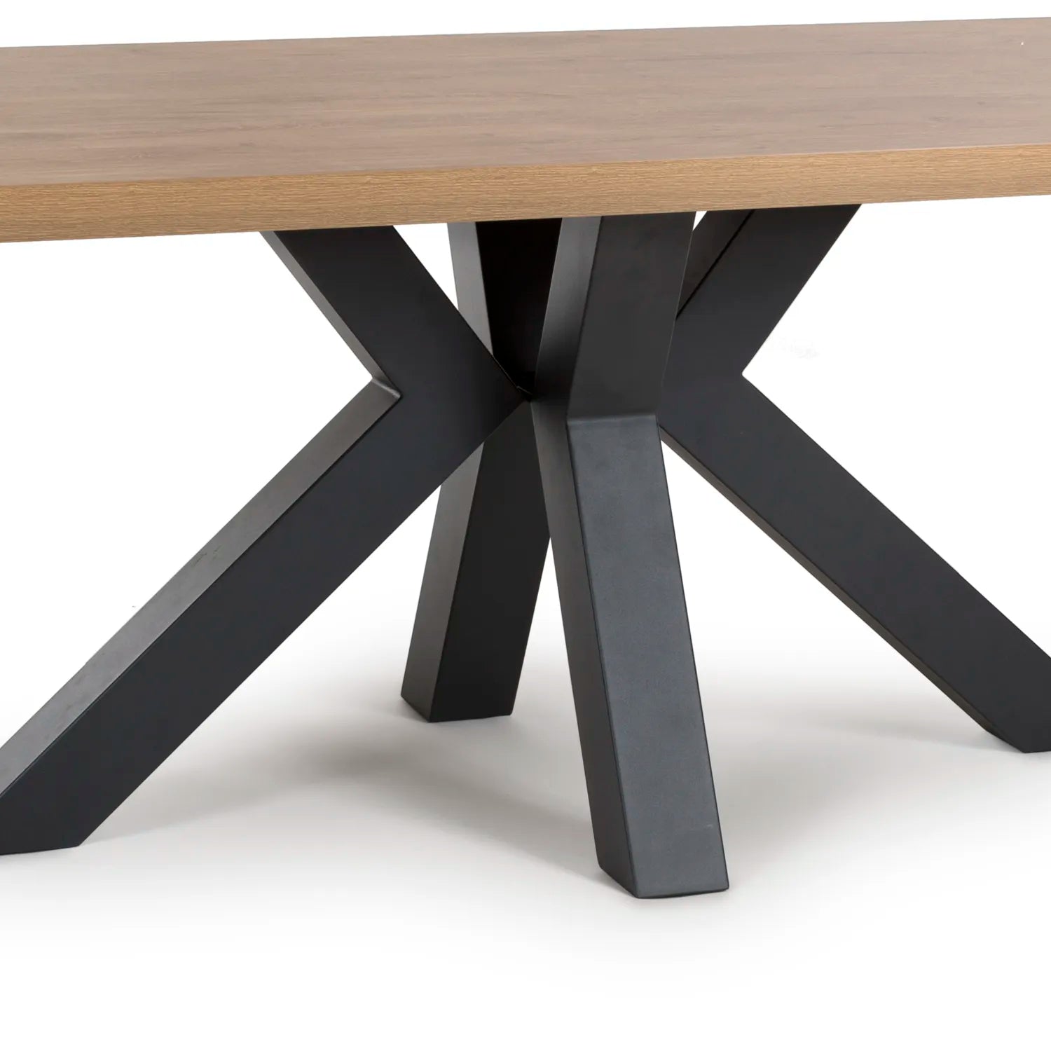 Camden 200cm Rustic Oak Dining Table with 6 Bosley Dining Chairs - Pendle Village Furniture