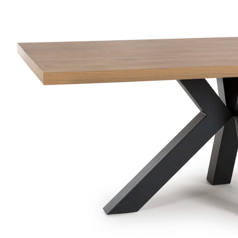 Camden 200cm Rustic Oak Dining Table with 6 Bosley Dining Chairs - Pendle Village Furniture